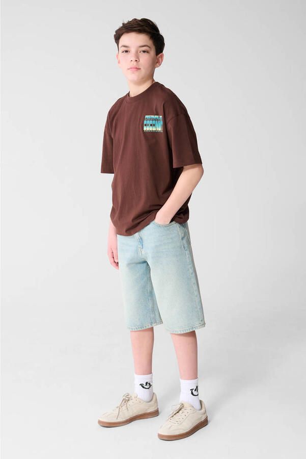 Shoeby T-shirt met backprint bruin - Foto 3