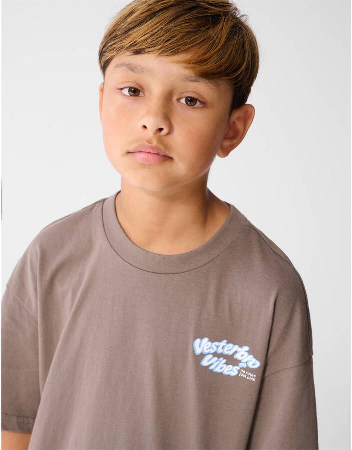 Shoeby T-shirt met backprint bruin - Foto 2
