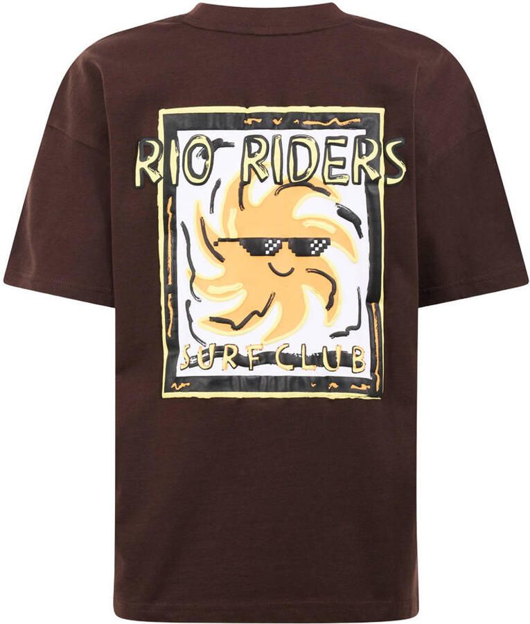 Shoeby T-shirt met backprint donkerbruin - Foto 2