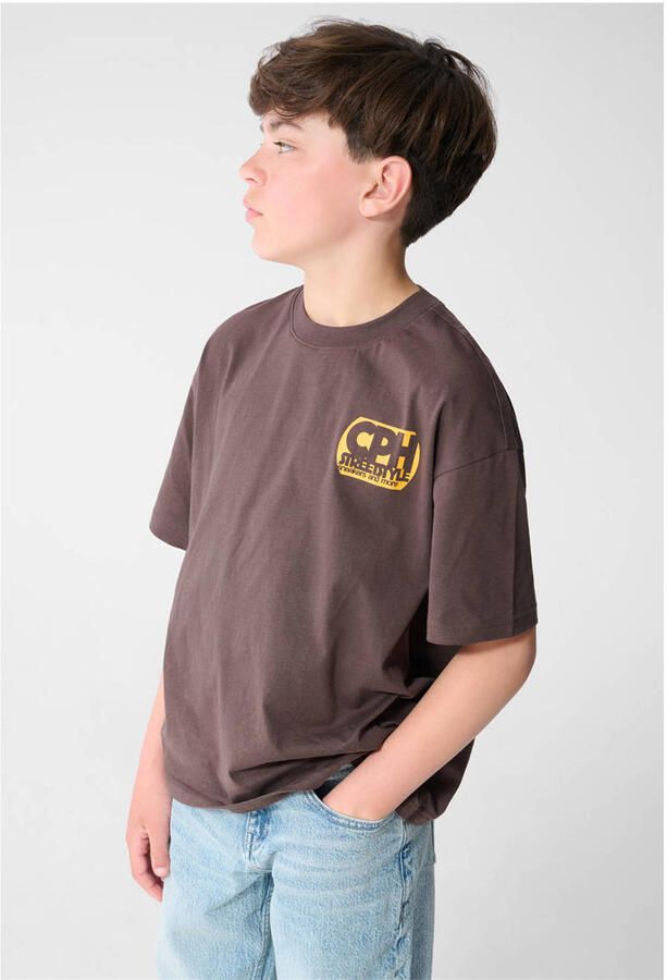 Shoeby T-shirt met backprint donkerbruin