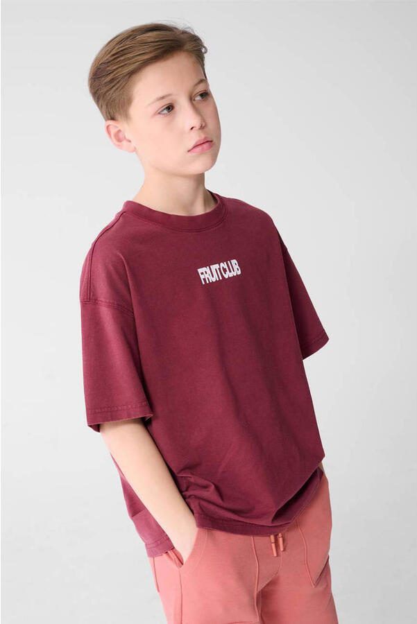 Shoeby T-shirt met backprint donkerrood