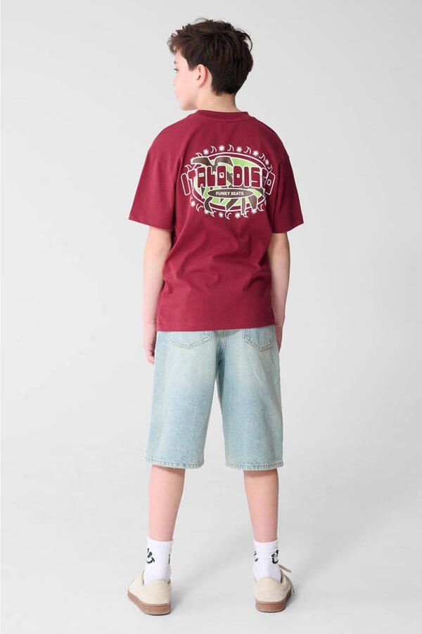 Shoeby T-shirt met backprint donkerrood - Foto 3