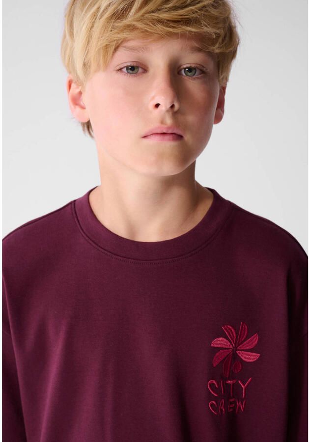 Shoeby T-shirt met backprint donkerrood - Foto 3