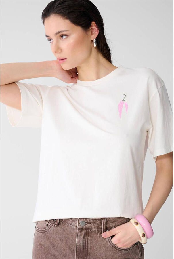 Shoeby T-shirt met backprint ecru