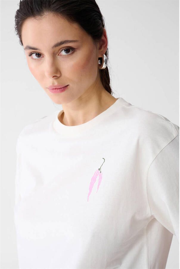 Shoeby T-shirt met backprint ecru - Foto 2