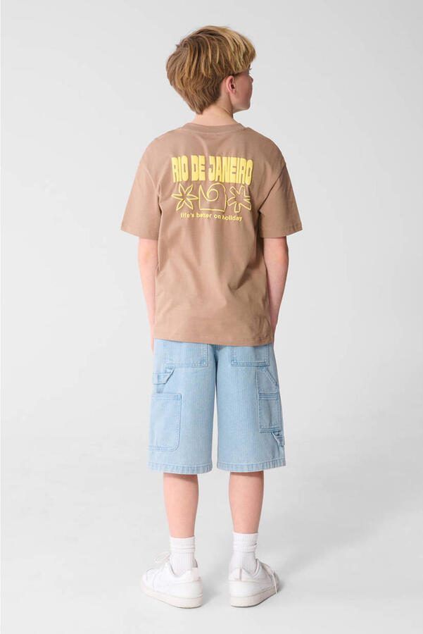 Shoeby T-shirt met backprint lichtbruin - Foto 3