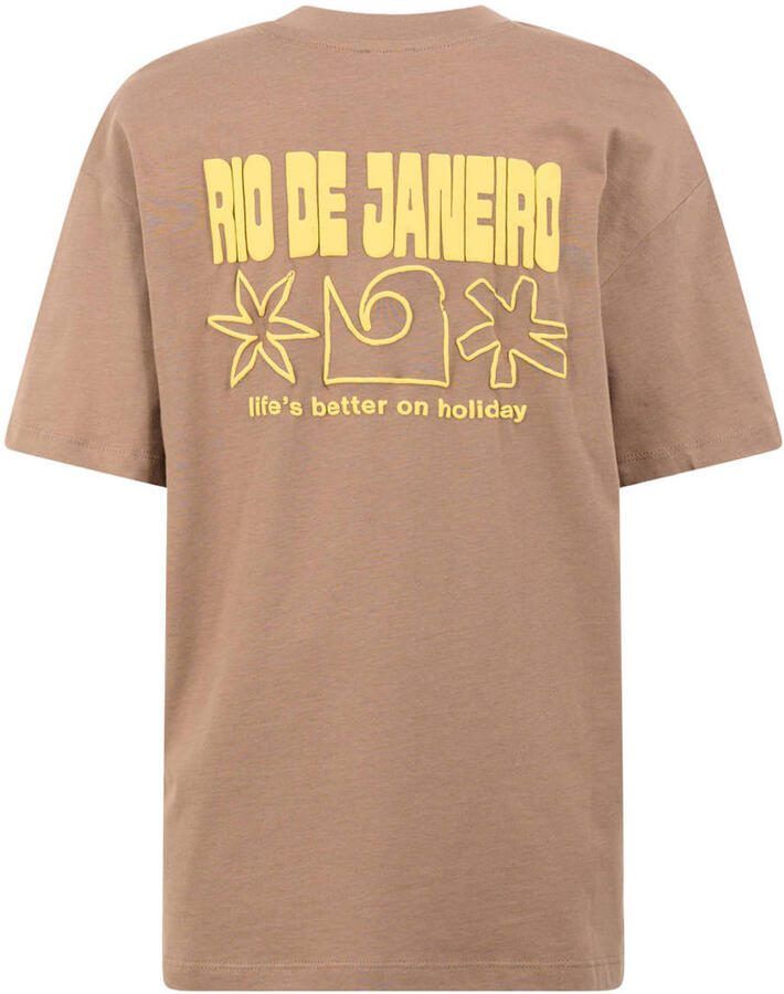 Shoeby T-shirt met backprint lichtbruin - Foto 2