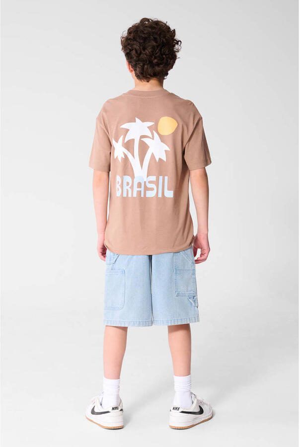 Shoeby T-shirt met backprint lichtbruin - Foto 3