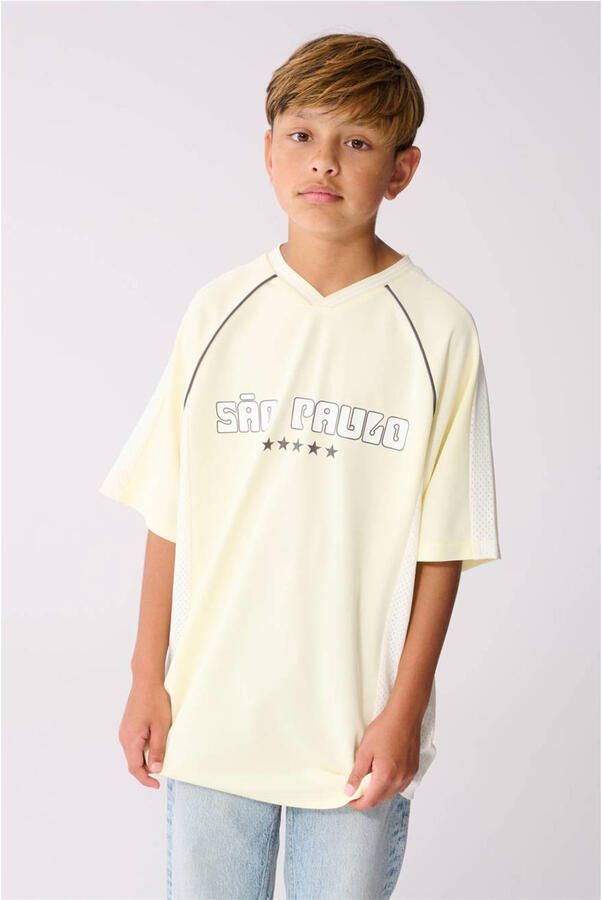 Shoeby T-shirt met backprint lichtgeel