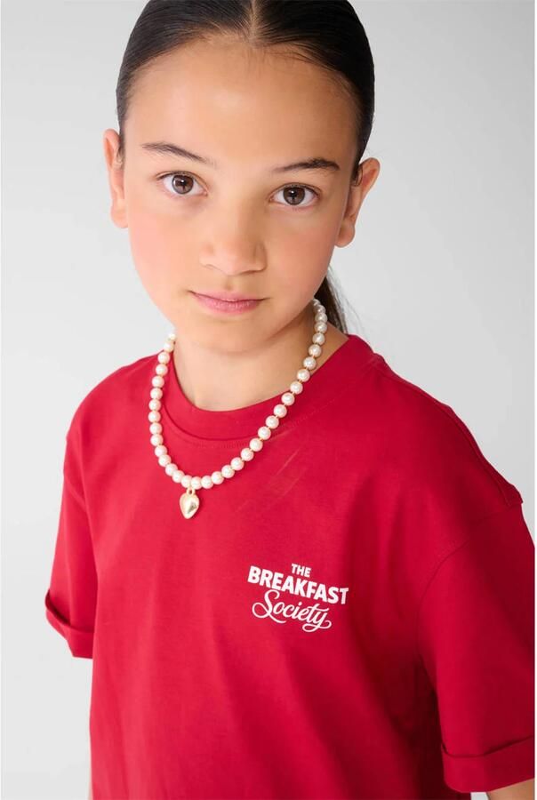 Shoeby T-shirt met backprint rood - Foto 2