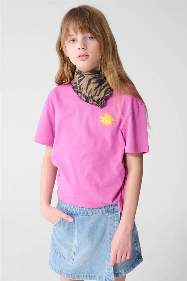 Shoeby T-shirt met backprint roze - Foto 3