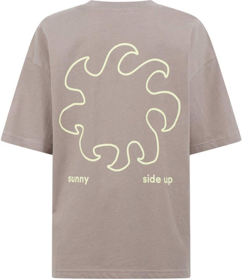 Shoeby T-shirt met backprint taupe