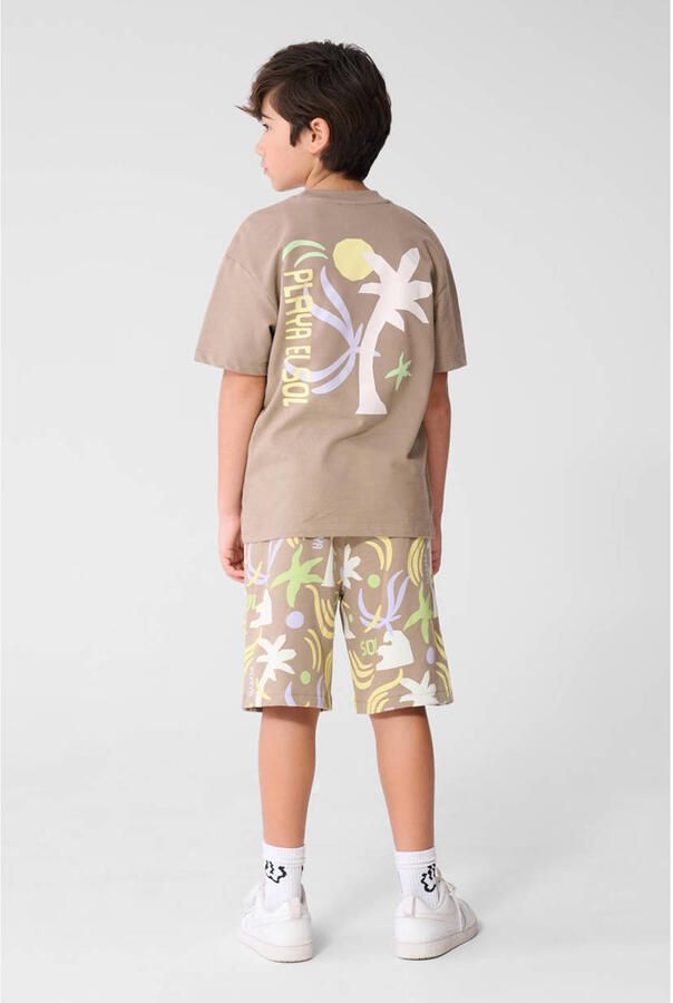 Shoeby T-shirt met backprint taupe - Foto 2