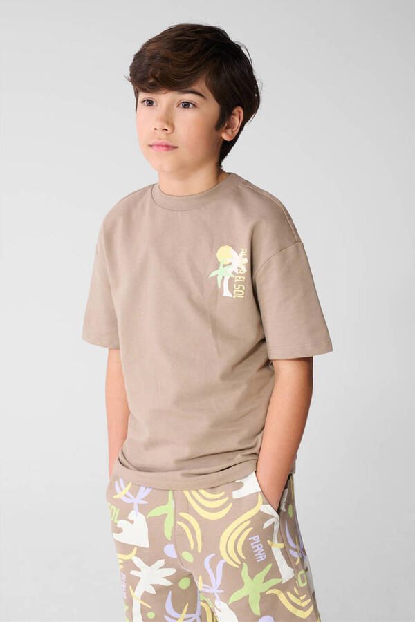 Shoeby T-shirt met backprint taupe