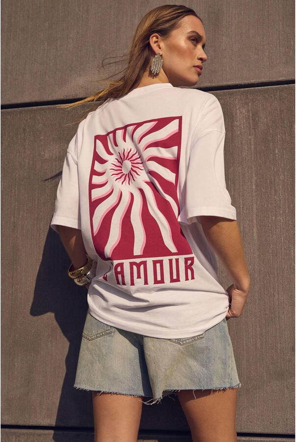 Shoeby T-shirt met backprint wit - Foto 2