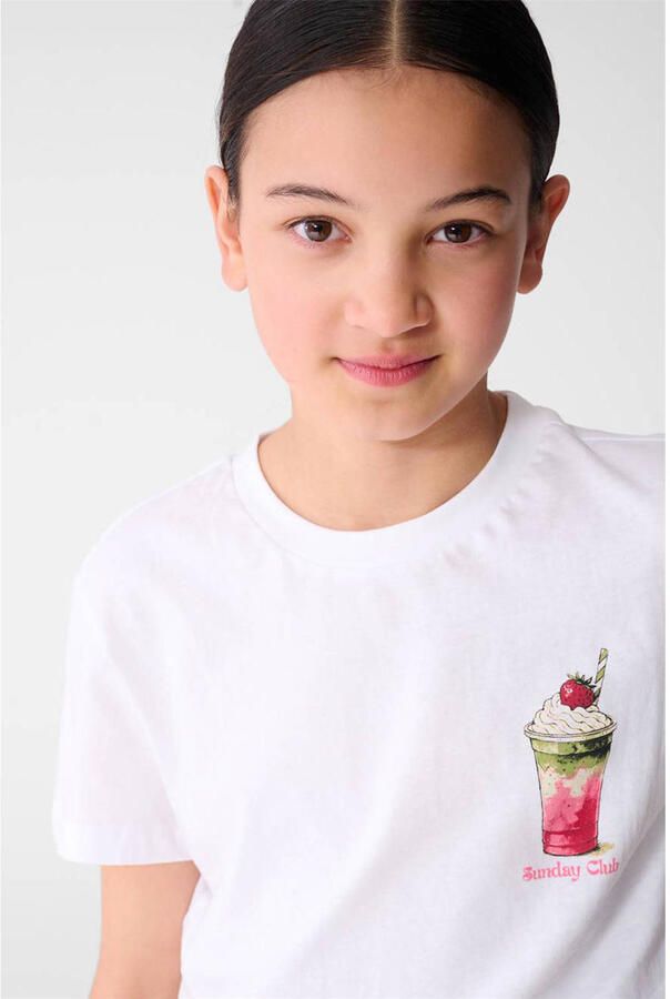 Shoeby T-shirt met backprint wit - Foto 3