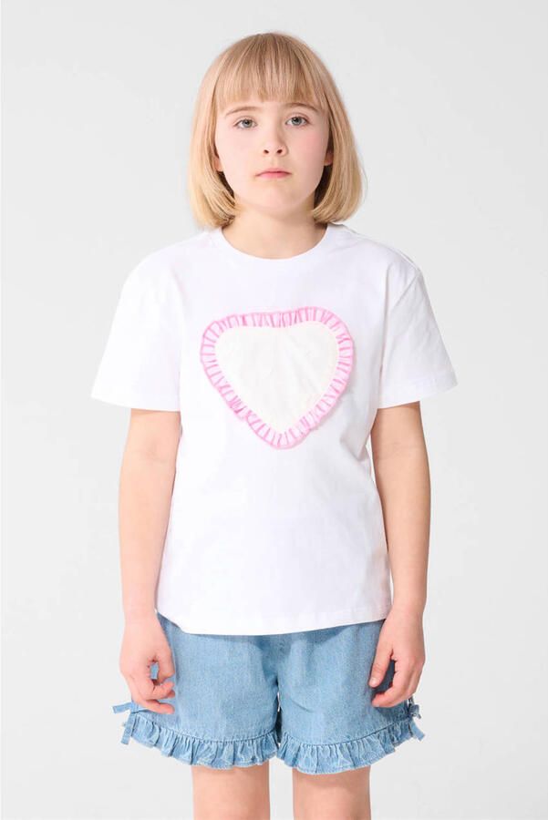 Shoeby T-shirt met hartjes wit - Foto 3