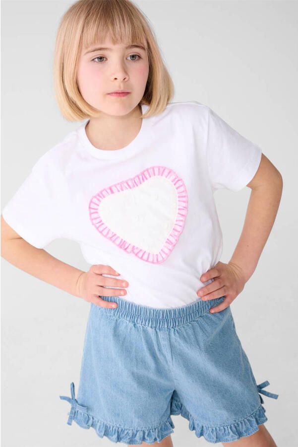 Shoeby T-shirt met hartjes wit