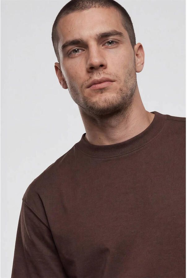 Shoeby T-shirt met logo donkerbruin - Foto 2