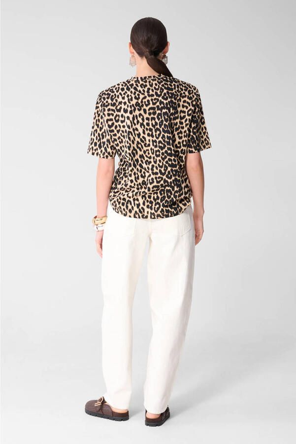 Shoeby T-shirt met panterprint bruin - Foto 3