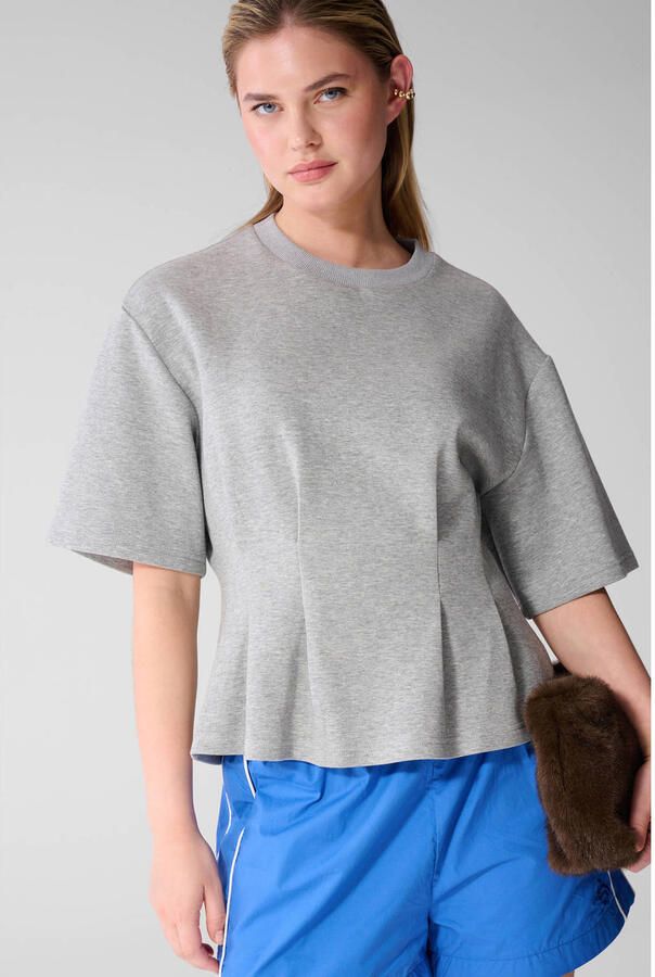 Shoeby T-shirt met peplum grijs