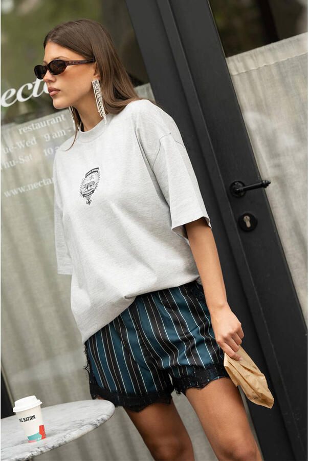 Shoeby T-shirt met print lichtgrijs - Foto 2