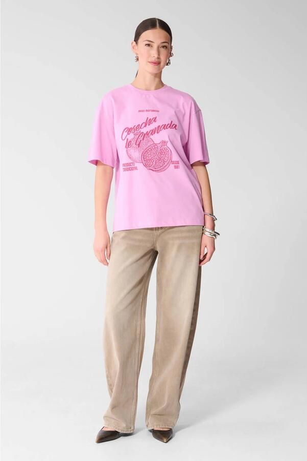 Shoeby T-shirt met print roze - Foto 3