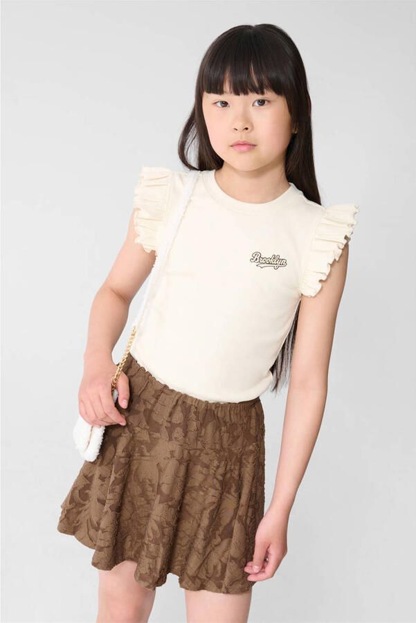 Shoeby T-shirt met ruches ecru