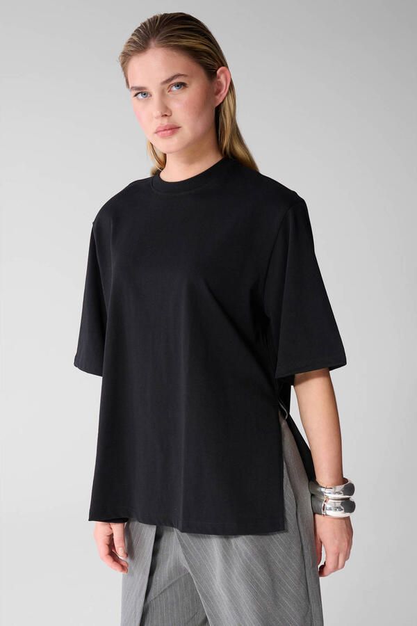Shoeby T-shirt met split zwart