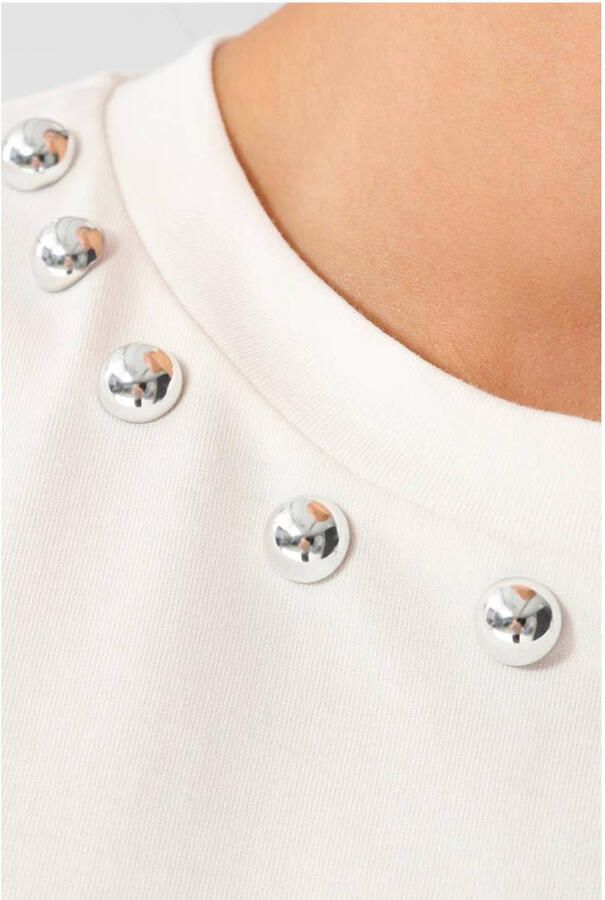 Shoeby T-shirt met studs ecru - Foto 2