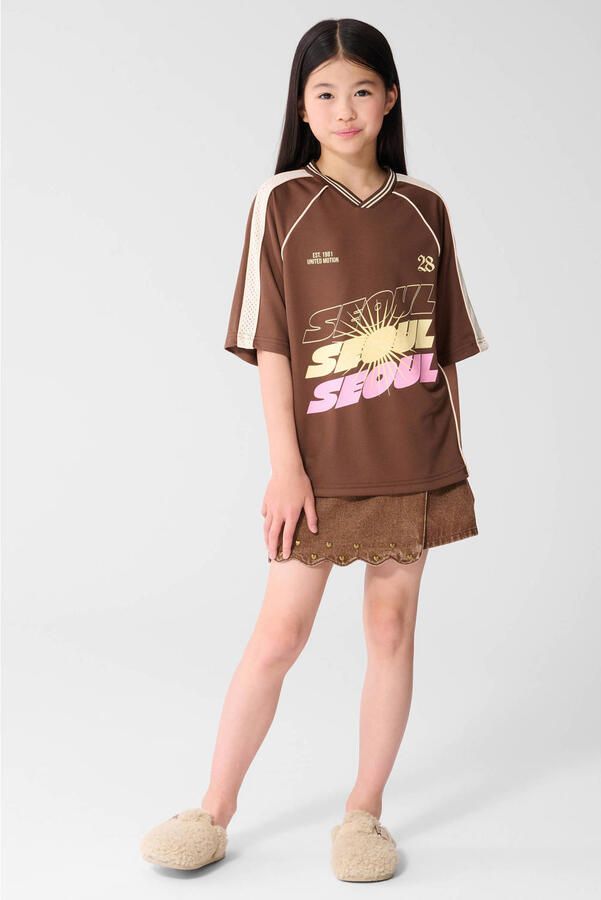 Shoeby T-shirt met tekst bruin
