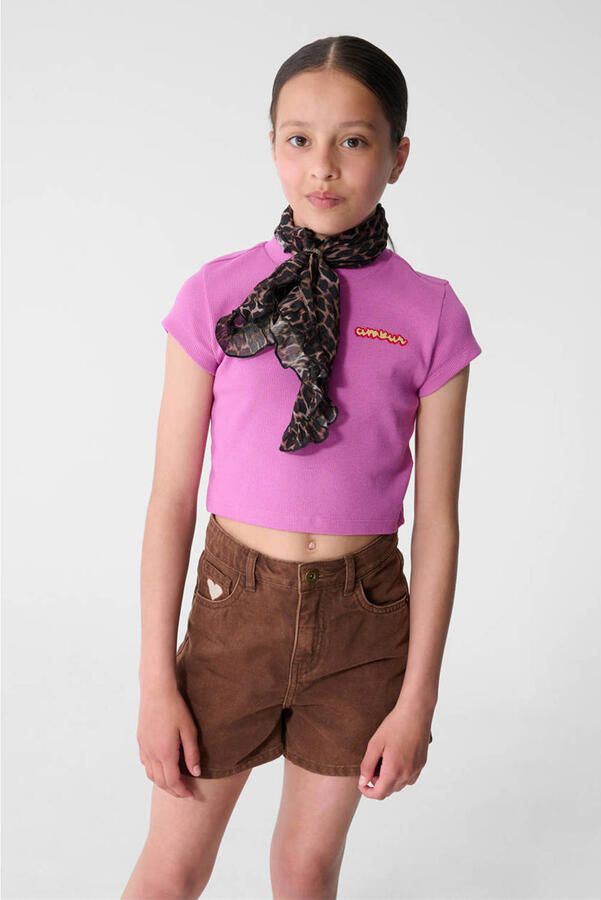 Shoeby T-shirt rib gebreid paars