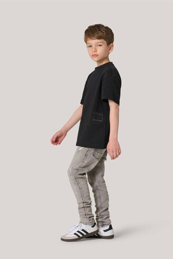 Shoeby T-shirt zwart Jongens Katoen Ronde hals Effen 122 128 - Foto 2
