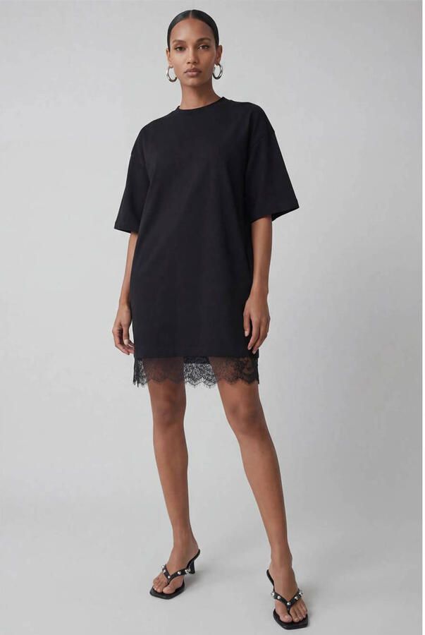 Shoeby T-shirtjurk met kant zwart - Foto 2