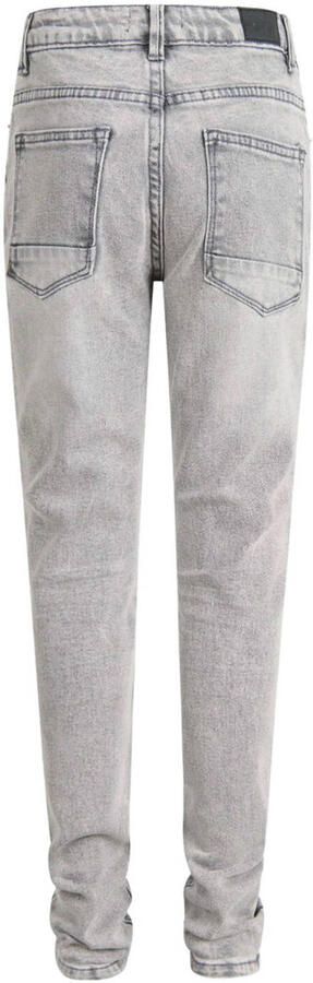 Shoeby tapered fit jeans grey denim Grijs Jongens Stretchdenim Effen 104