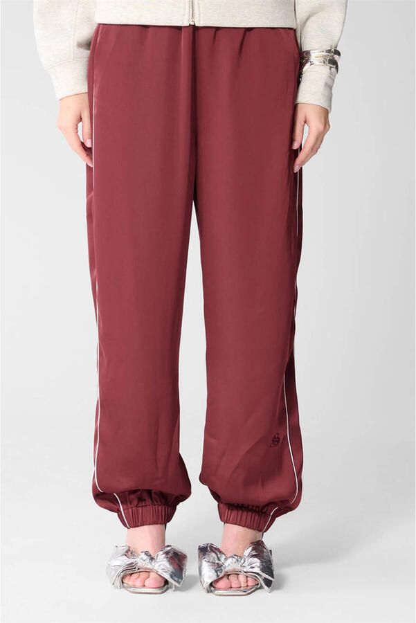 Shoeby tapered high waist casual broek donkerrood