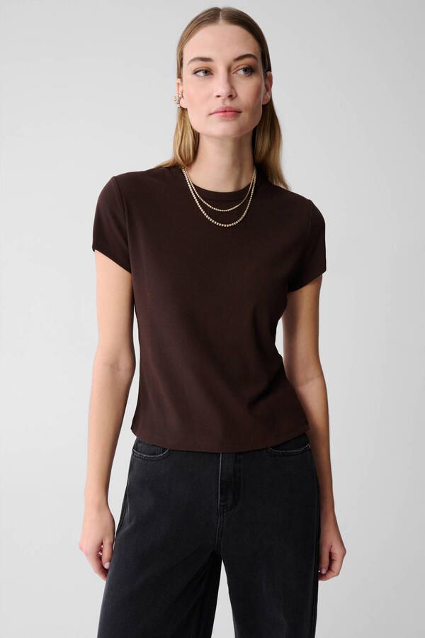 Shoeby top donkerbruin