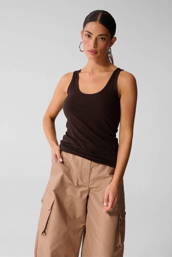 Shoeby top donkerbruin