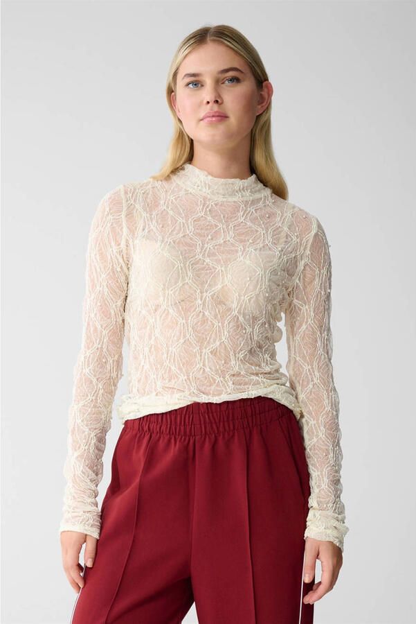 Shoeby top ecru met parels