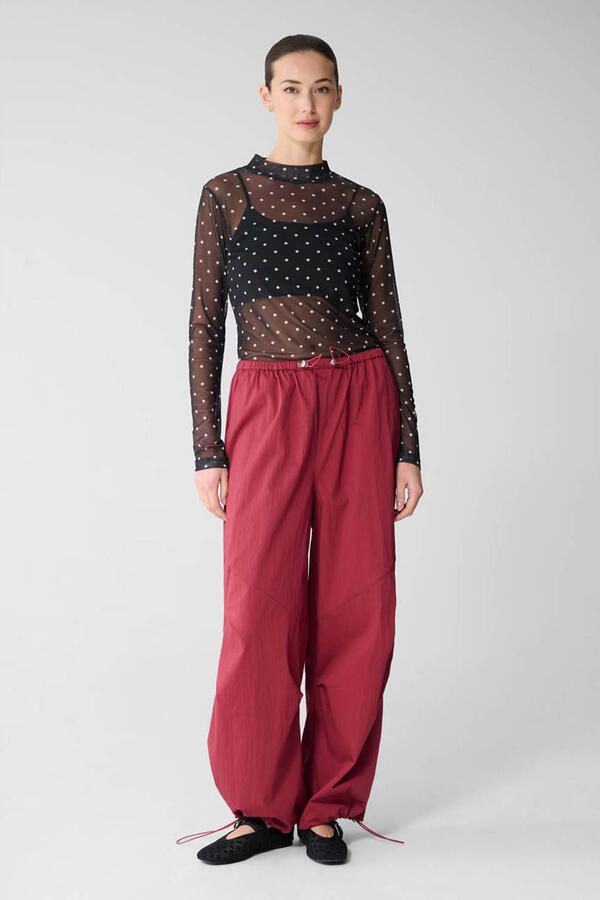 Shoeby top met col met stippen zwart