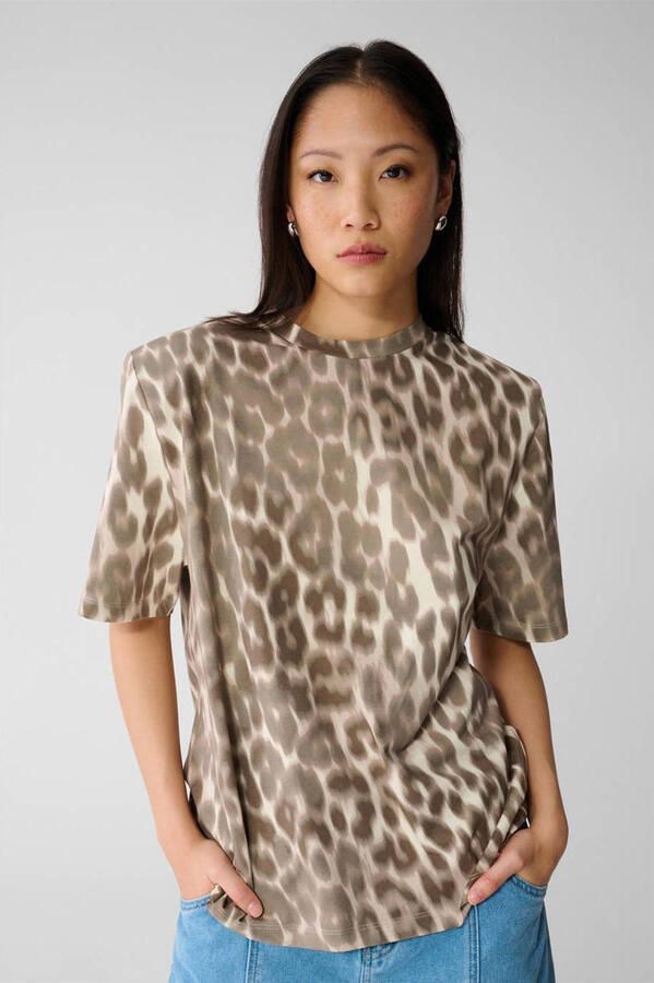 Shoeby top met panterprint beige