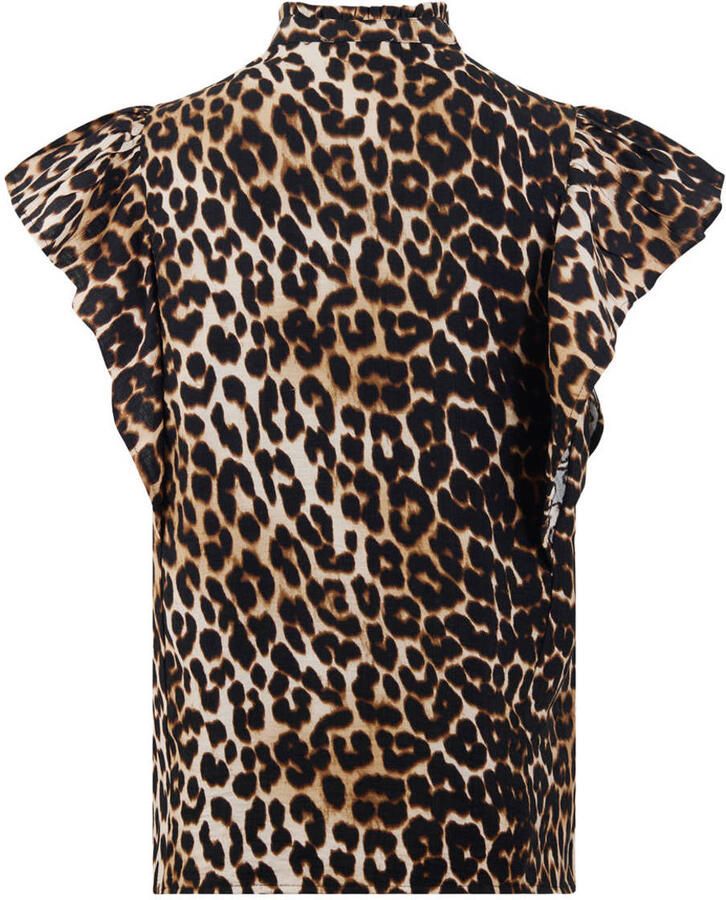 Shoeby top met panterprint bruin broderie - Foto 2