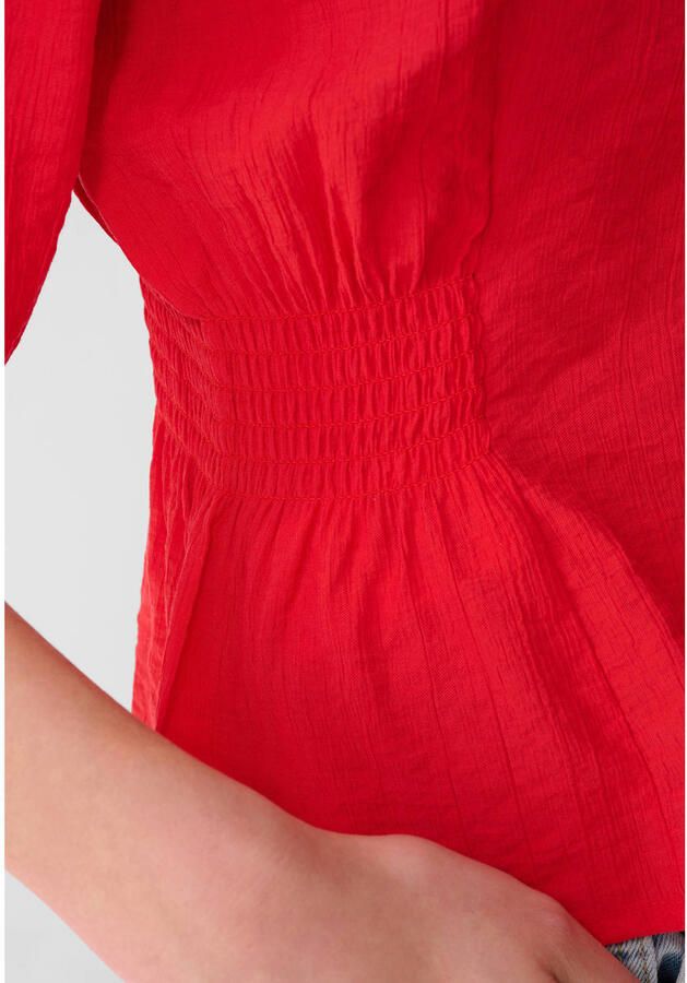 Shoeby top met peplum en smockwerk rood - Foto 3