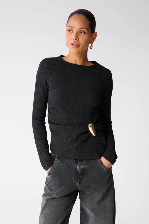 Shoeby top met plooien zwart