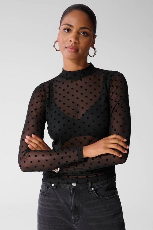 Shoeby top met stippen zwart