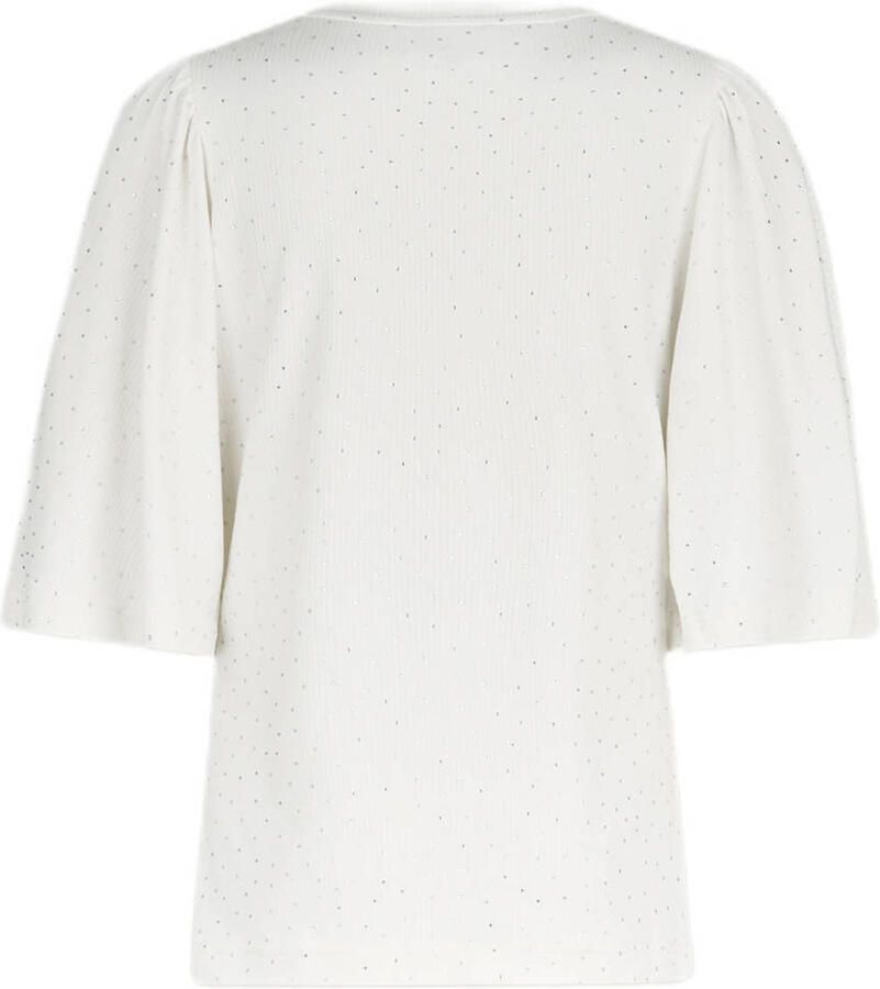 Shoeby top met strass steentjes wit