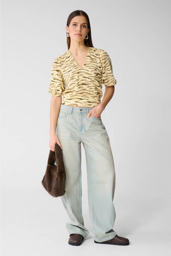 Shoeby top met zebraprint lichtgeel - Foto 2
