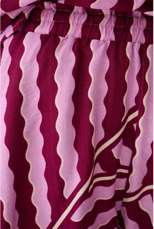 Shoeby viscose high waist straight leg casual short met print roze - Foto 2