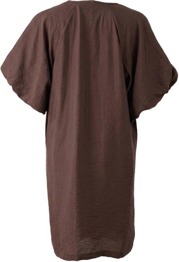Shoeby viscose korte zomerjurk met ceintuur bruin - Foto 2