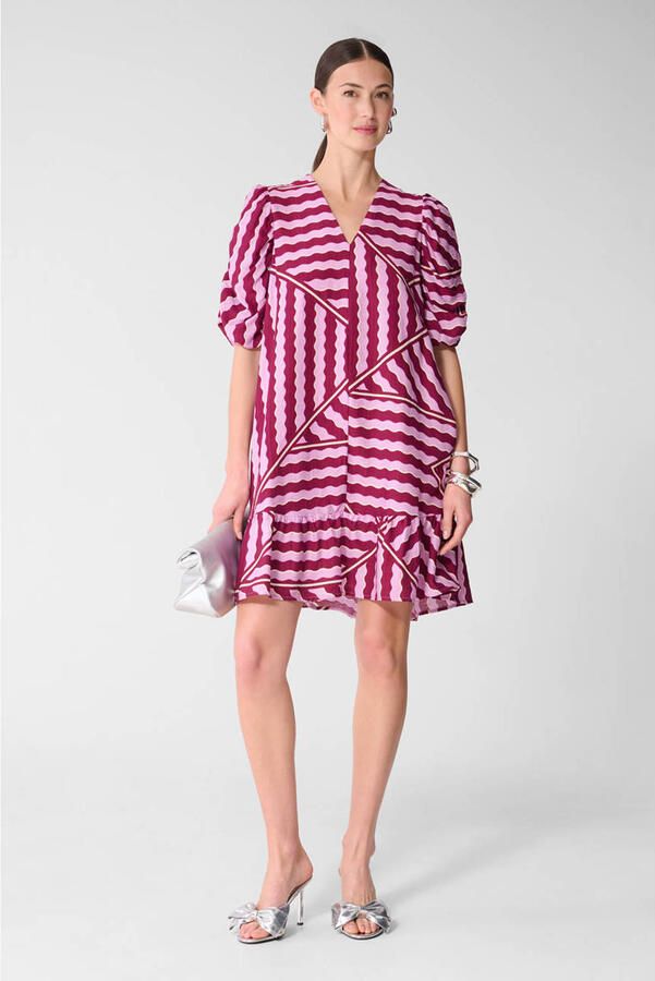Shoeby viscose korte zomerjurk met print roze